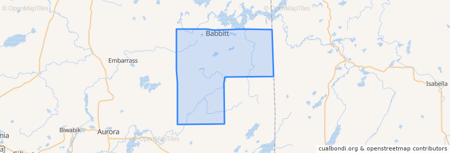 Mapa de ubicacion de Babbitt.