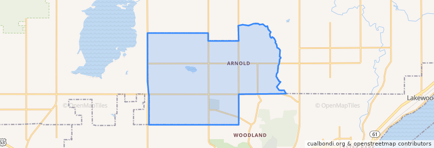 Mapa de ubicacion de Arnold.