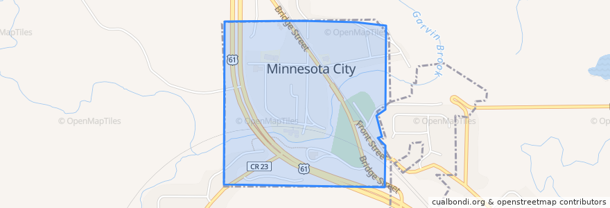 Mapa de ubicacion de Minnesota City.