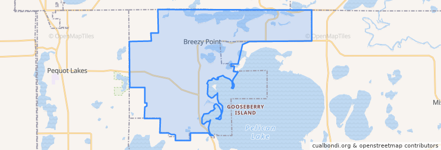 Mapa de ubicacion de Breezy Point.