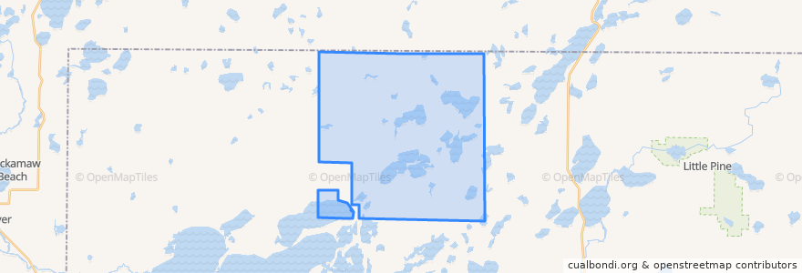 Mapa de ubicacion de Fifty Lakes.