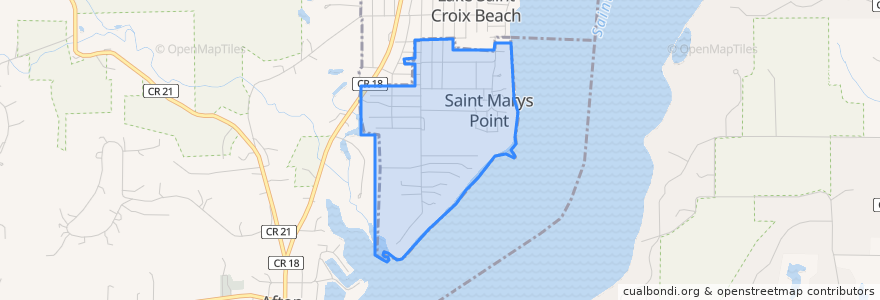 Mapa de ubicacion de St. Marys Point.