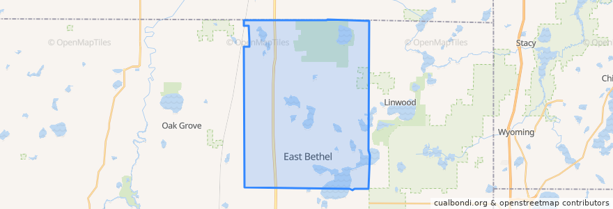 Mapa de ubicacion de East Bethel.