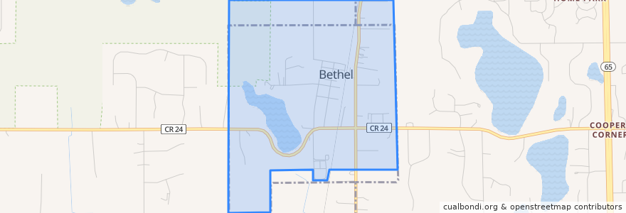 Mapa de ubicacion de Bethel.