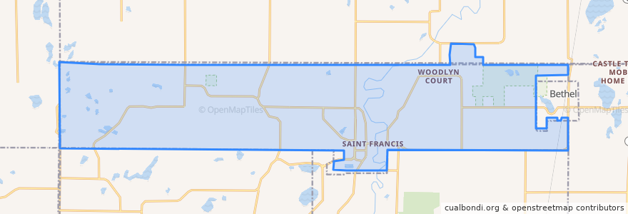 Mapa de ubicacion de St. Francis.