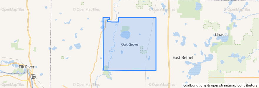 Mapa de ubicacion de Oak Grove.