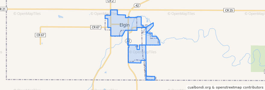 Mapa de ubicacion de Elgin.