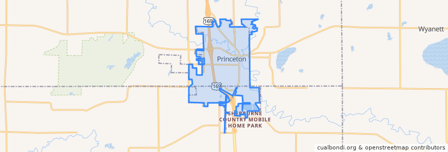 Mapa de ubicacion de Princeton.