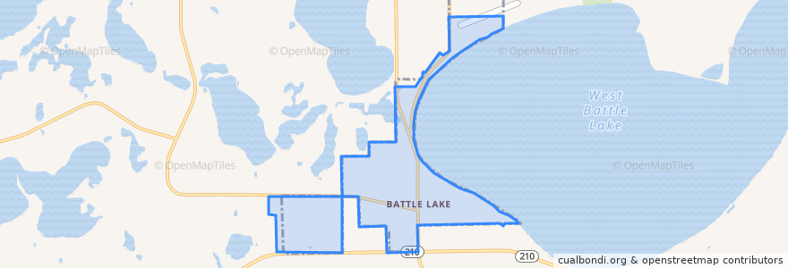 Mapa de ubicacion de Battle Lake.