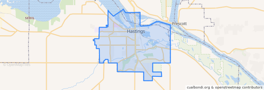 Mapa de ubicacion de Hastings.