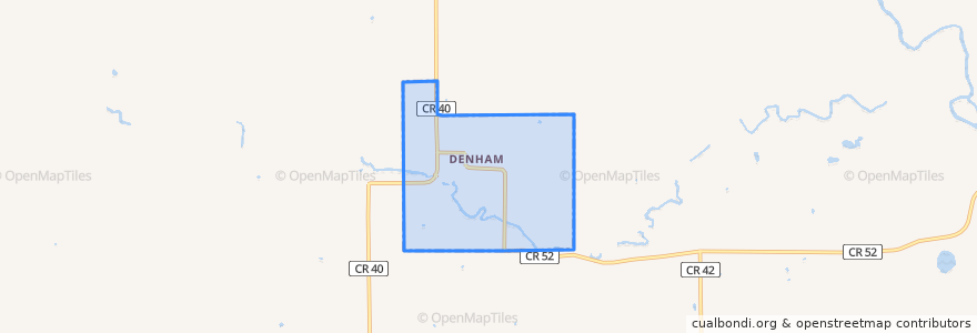 Mapa de ubicacion de Denham.