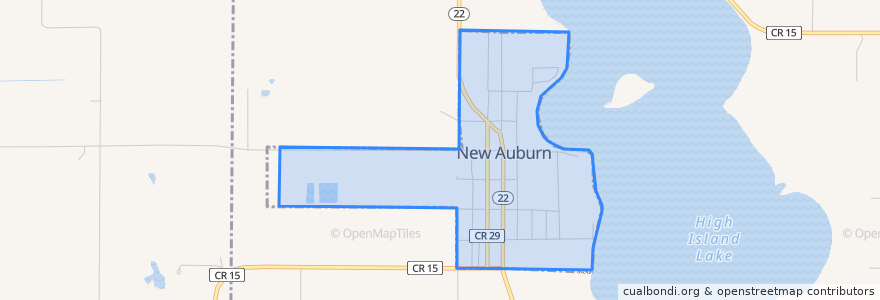 Mapa de ubicacion de New Auburn.