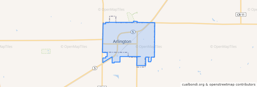 Mapa de ubicacion de Arlington.