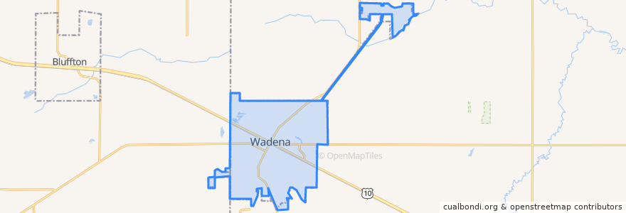 Mapa de ubicacion de Wadena.