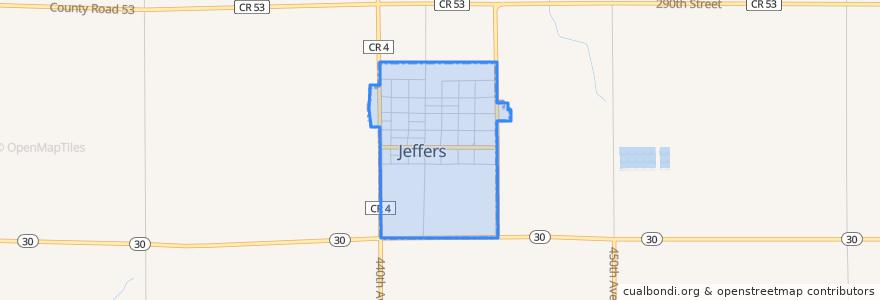 Mapa de ubicacion de Jeffers.