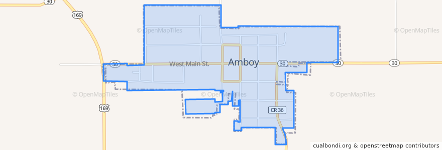 Mapa de ubicacion de Amboy.