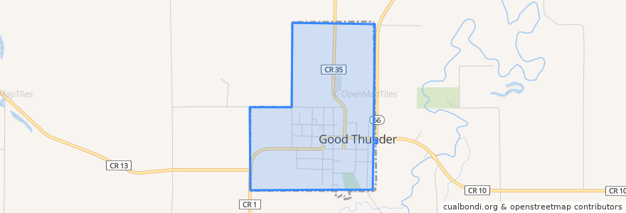 Mapa de ubicacion de Good Thunder.