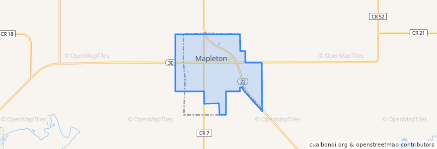 Mapa de ubicacion de Mapleton.