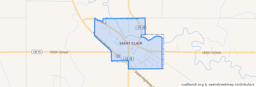 Mapa de ubicacion de St. Clair.