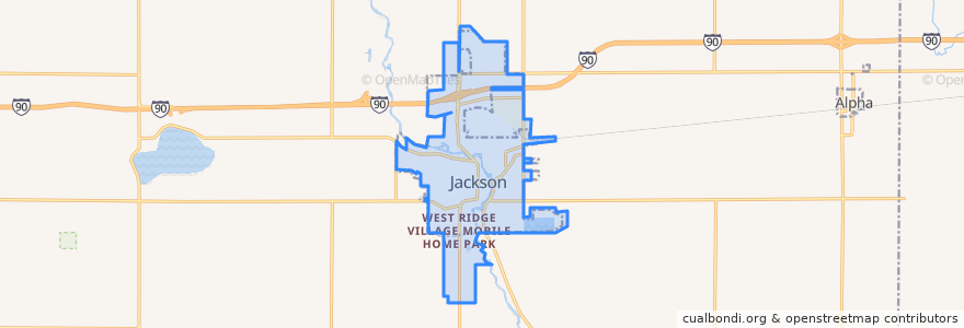 Mapa de ubicacion de Jackson.