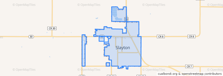 Mapa de ubicacion de Slayton.