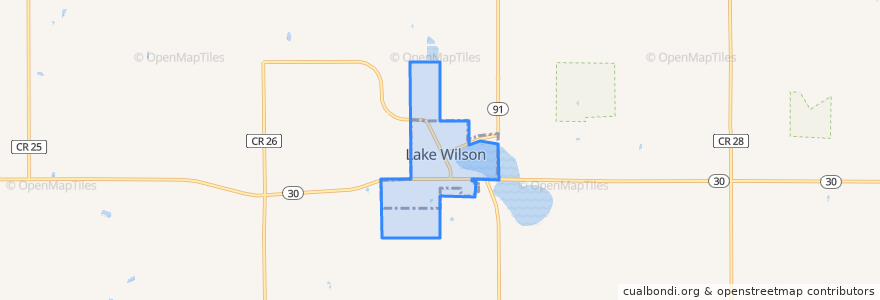 Mapa de ubicacion de Lake Wilson.