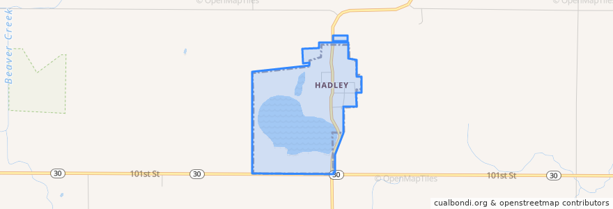 Mapa de ubicacion de Hadley.