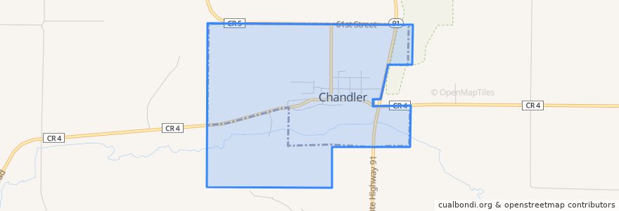 Mapa de ubicacion de Chandler.