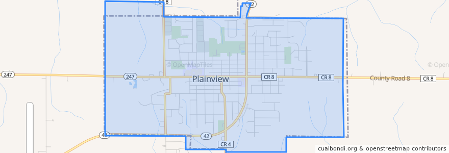 Mapa de ubicacion de Plainview.