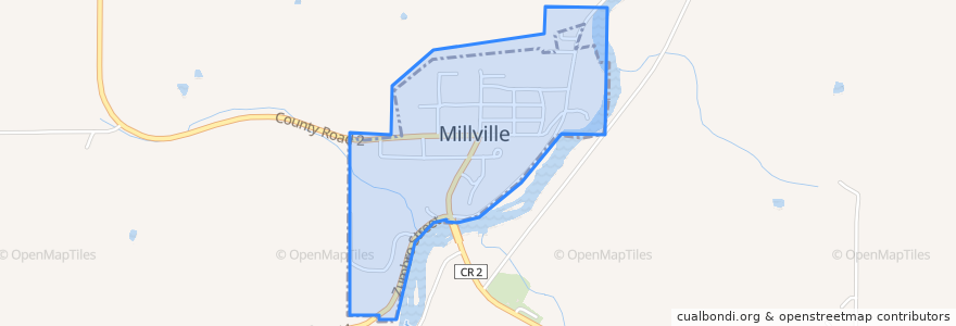 Mapa de ubicacion de Millville.