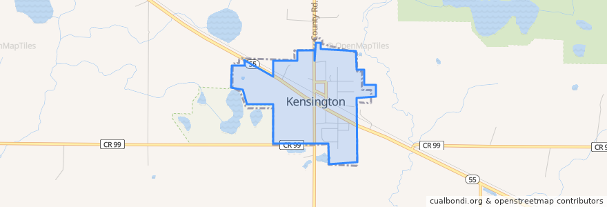 Mapa de ubicacion de Kensington.