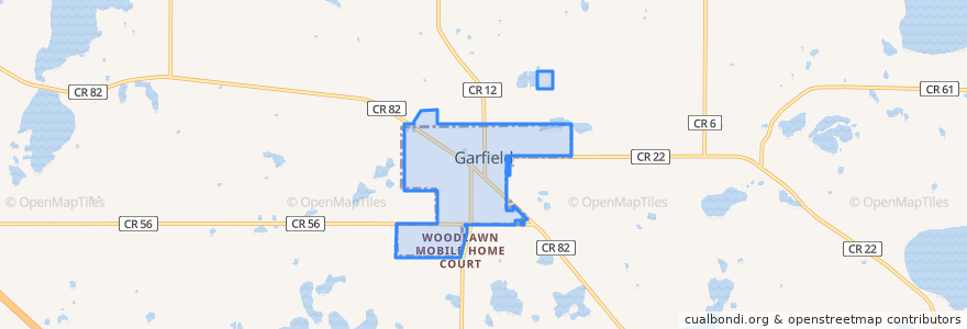 Mapa de ubicacion de Garfield.