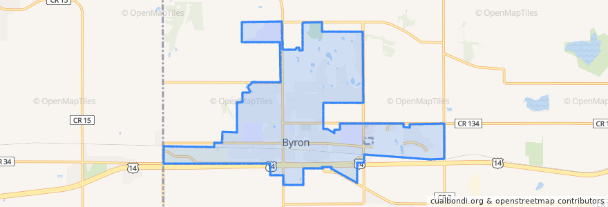 Mapa de ubicacion de Byron.