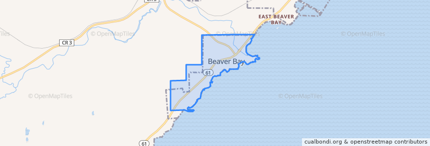 Mapa de ubicacion de Beaver Bay.