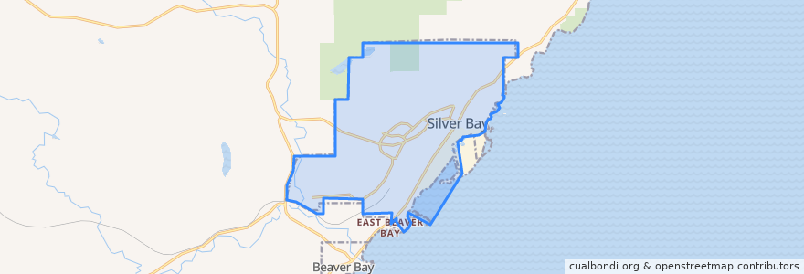 Mapa de ubicacion de Silver Bay.