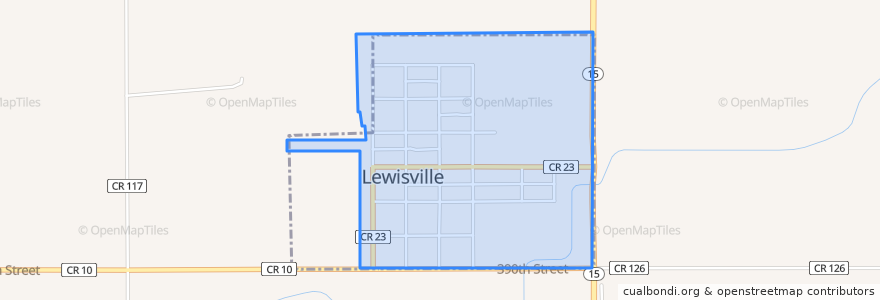 Mapa de ubicacion de Lewisville.