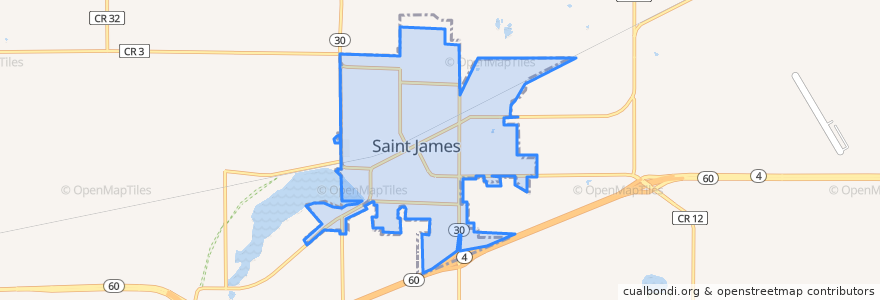 Mapa de ubicacion de St. James.