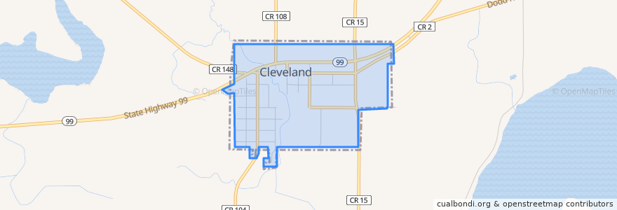 Mapa de ubicacion de Cleveland.