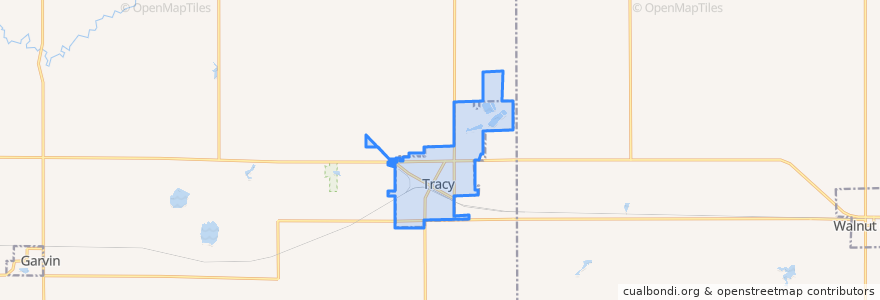 Mapa de ubicacion de Tracy.