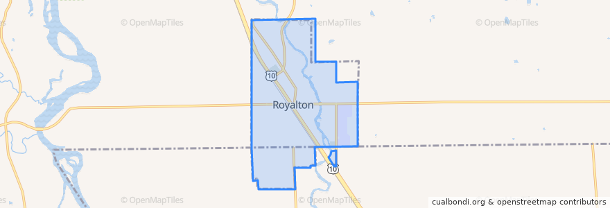 Mapa de ubicacion de Royalton.