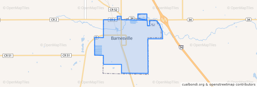 Mapa de ubicacion de Barnesville.