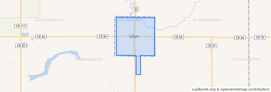 Mapa de ubicacion de Ulen.