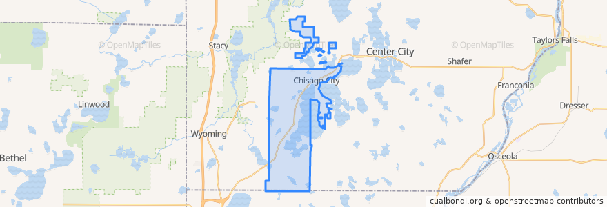 Mapa de ubicacion de Chisago City.