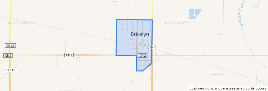 Mapa de ubicacion de Bricelyn.