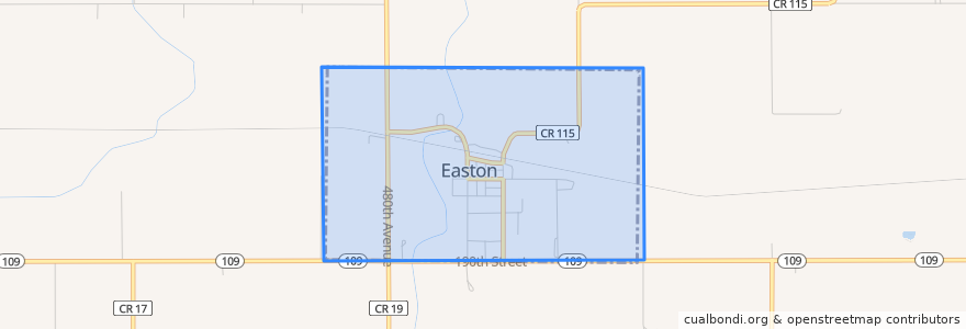 Mapa de ubicacion de Easton.