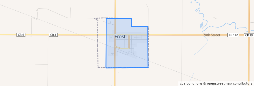 Mapa de ubicacion de Frost.