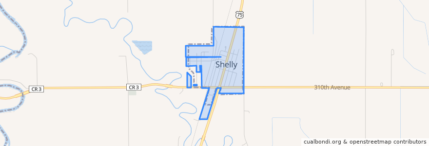 Mapa de ubicacion de Shelly.