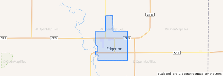 Mapa de ubicacion de Edgerton.