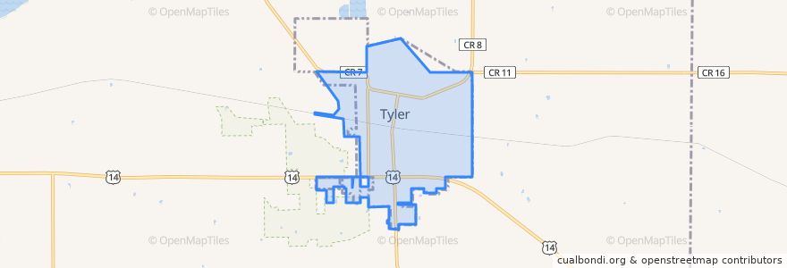 Mapa de ubicacion de Tyler.