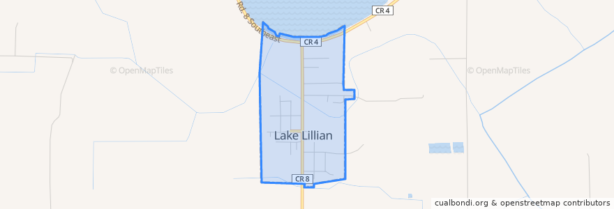 Mapa de ubicacion de Lake Lillian.